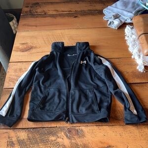 Under Armour Black Jacket with White Sleeve Stripes